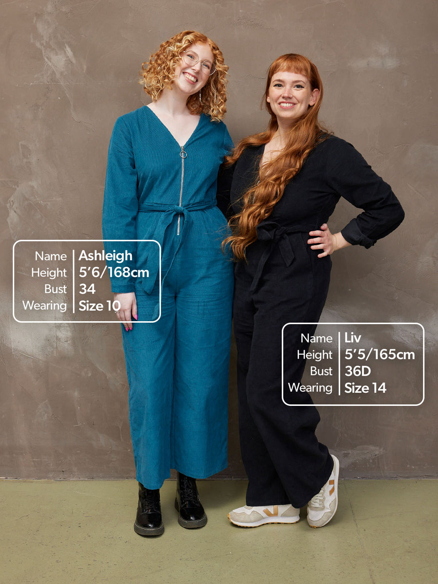 Maci - Cord Zip Jumpsuit - Teal