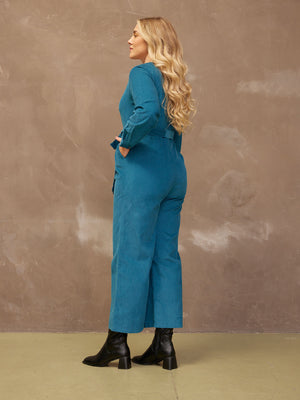 Maci - Cord Zip Jumpsuit - Teal