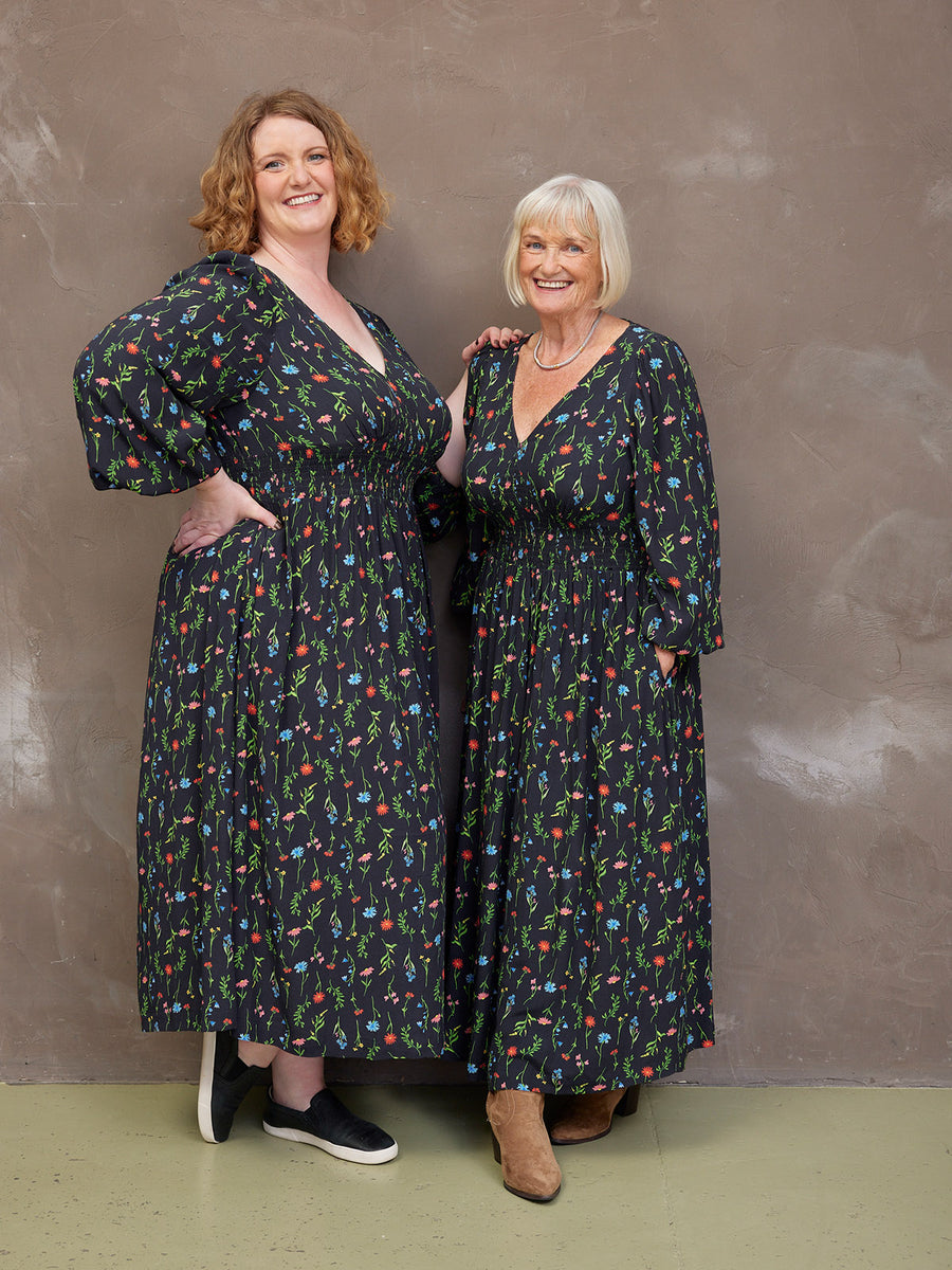 Maddie Dress - Black Floral