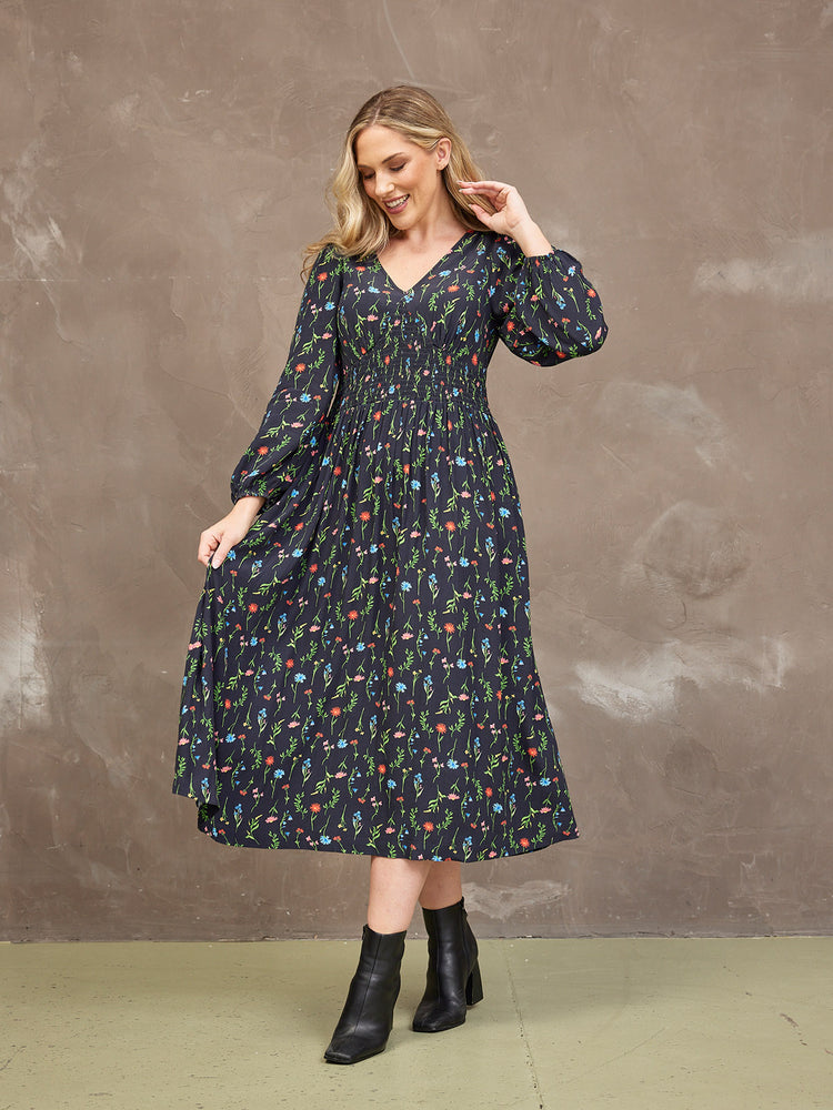 Maddie Dress - Black Floral