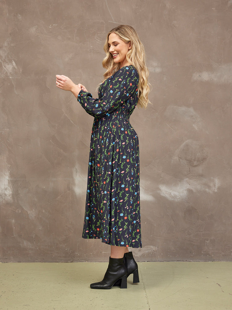 Maddie Dress - Black Floral