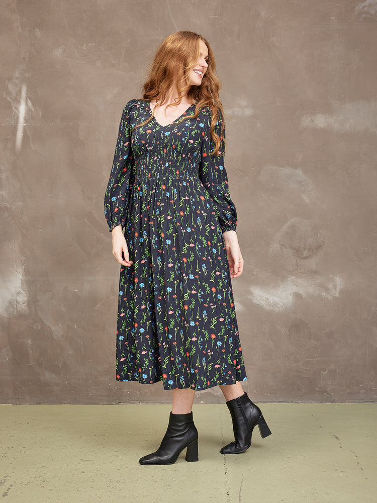 Maddie Dress - Black Floral