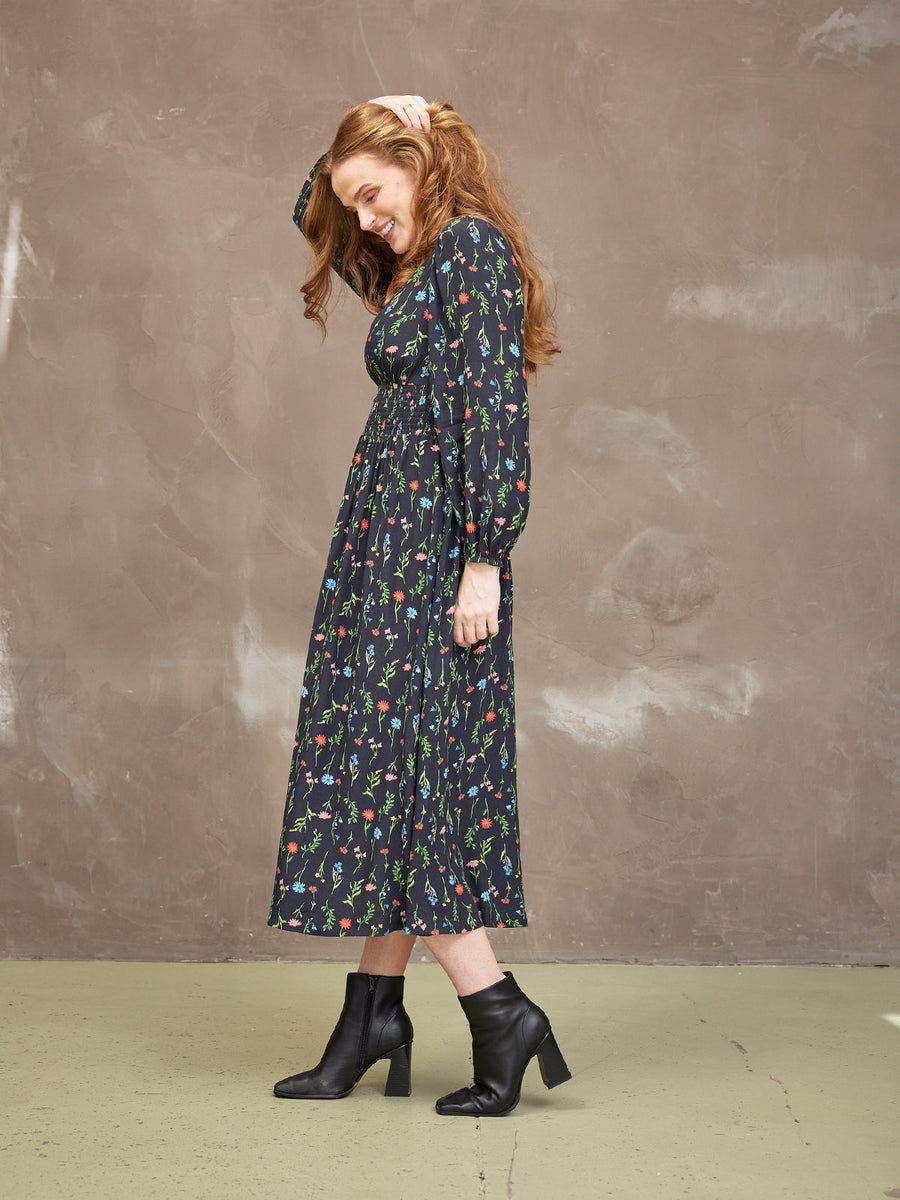 Maddie Dress - Black Floral