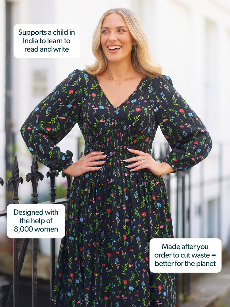 Maddie Dress - Black Floral