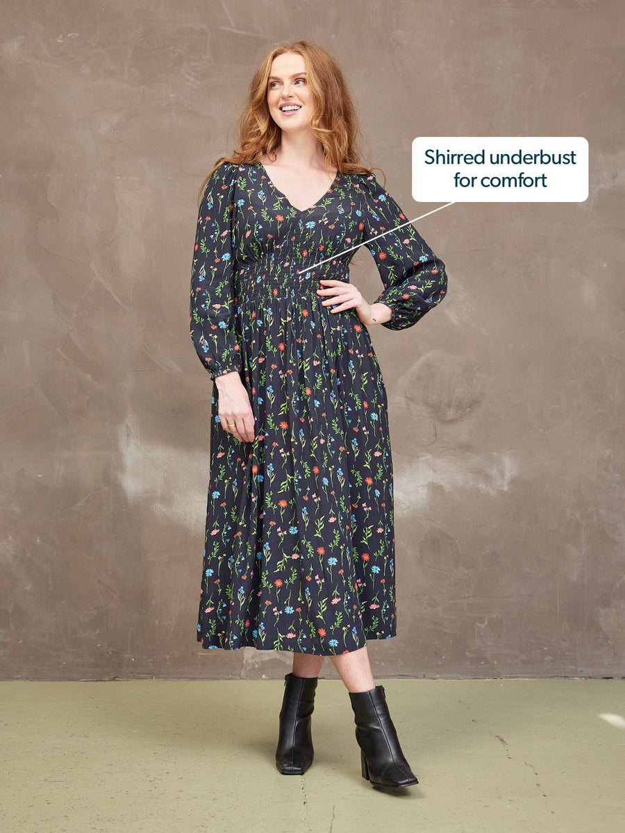 Maddie Dress - Black Floral