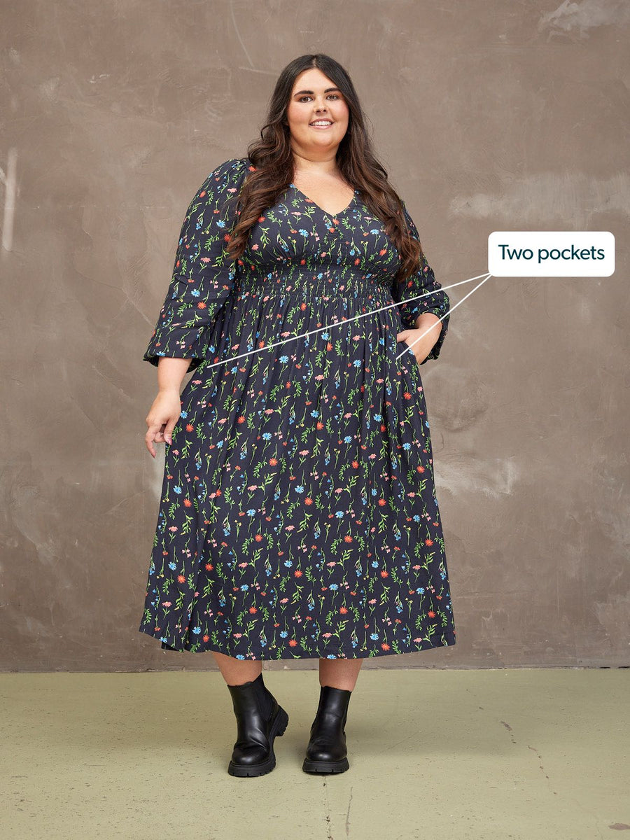 Maddie Dress - Black Floral