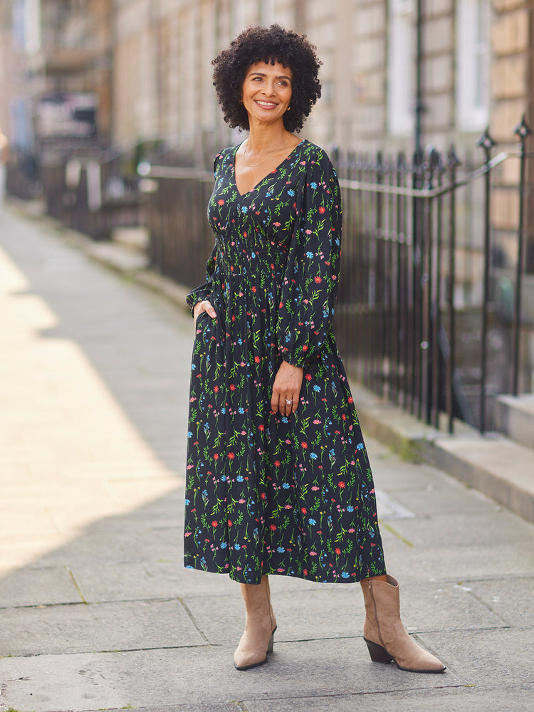 Maddie Dress - Black Floral