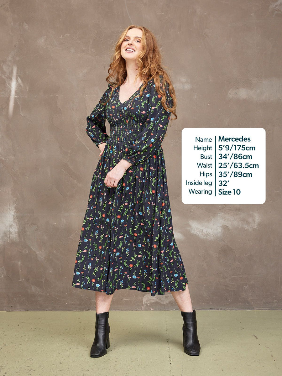 Maddie Dress - Black Floral This is Unfolded Maddie Dress - Black Floral This is Unfolded