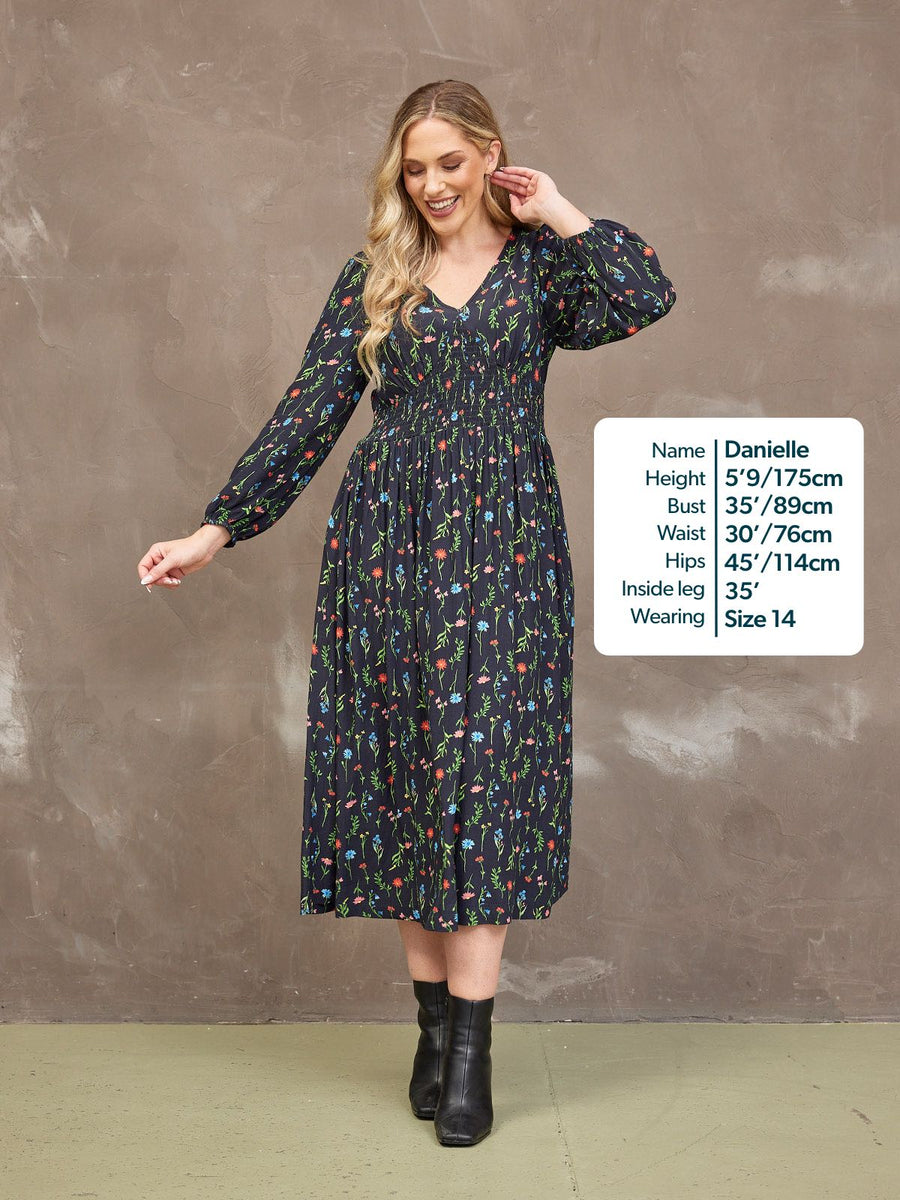 Maddie Dress - Black Floral