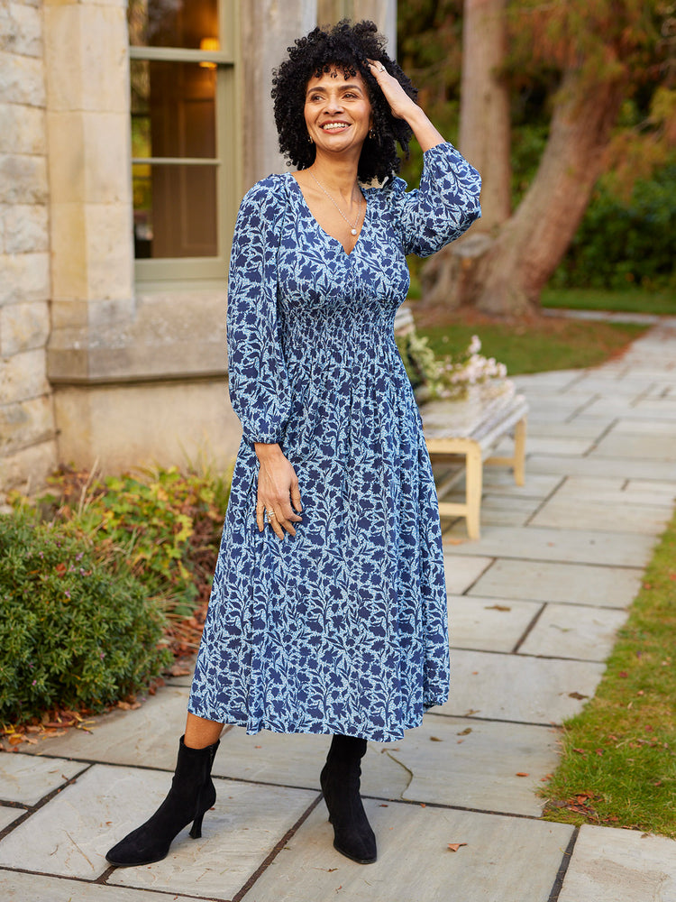 Maddie Dress - Blue Floral