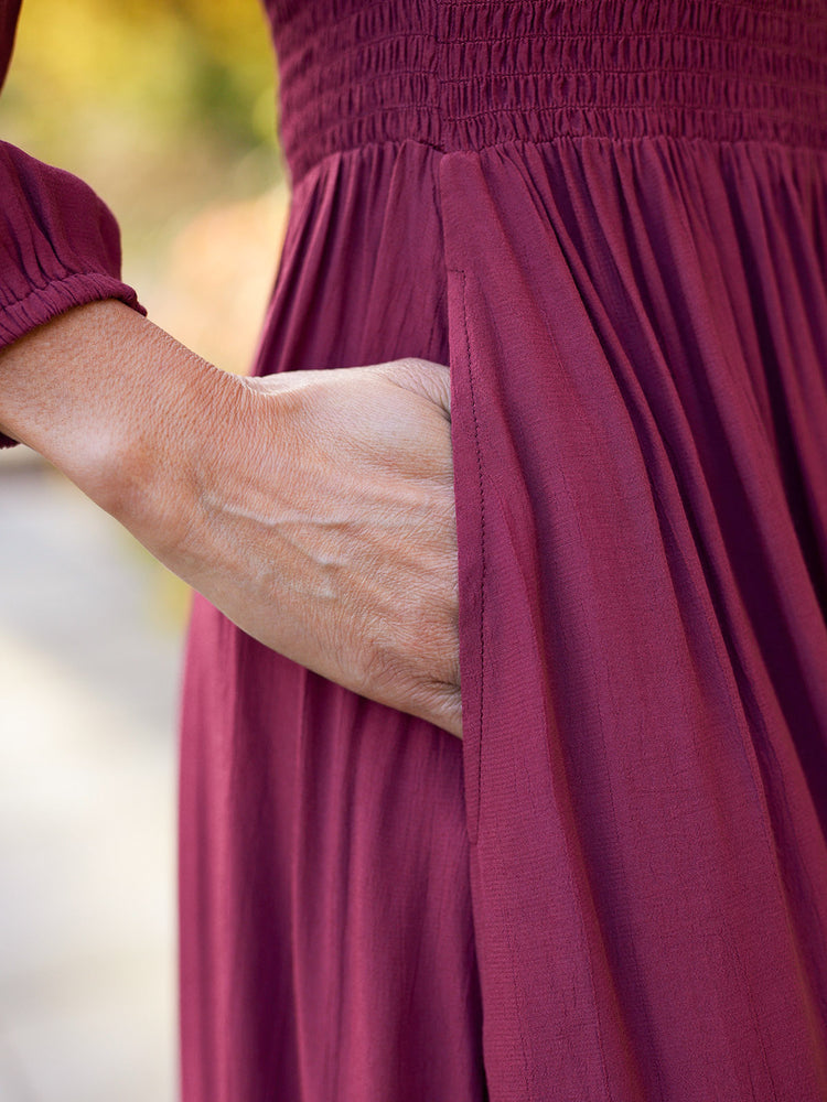 Maddie Dress - Burgundy