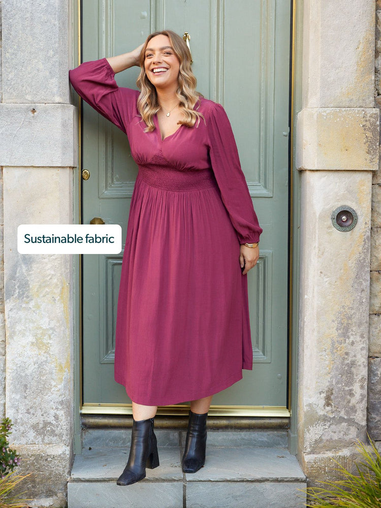 Maddie Dress - Burgundy