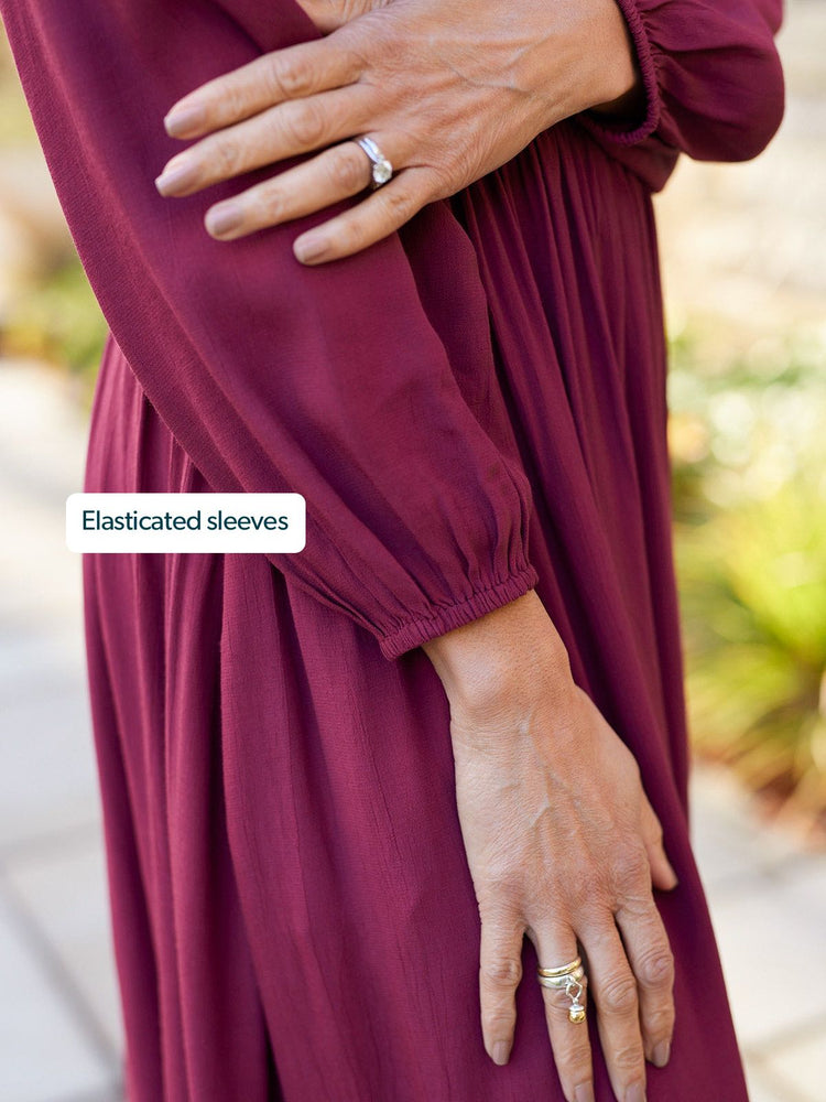 Maddie Dress - Burgundy