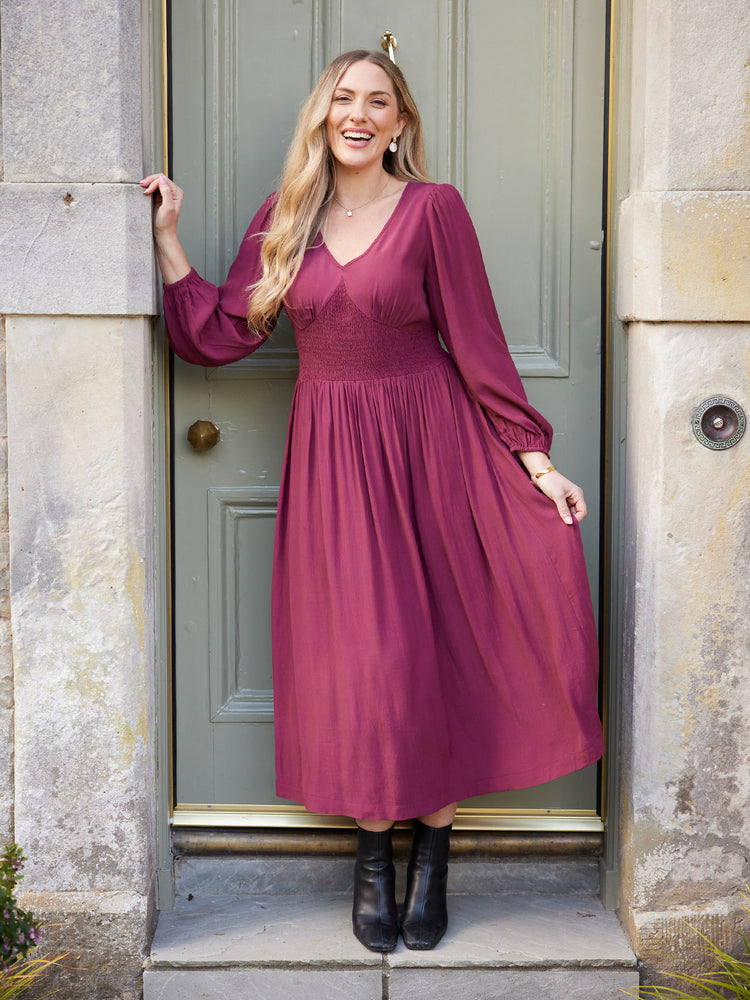 Maddie Dress - Burgundy