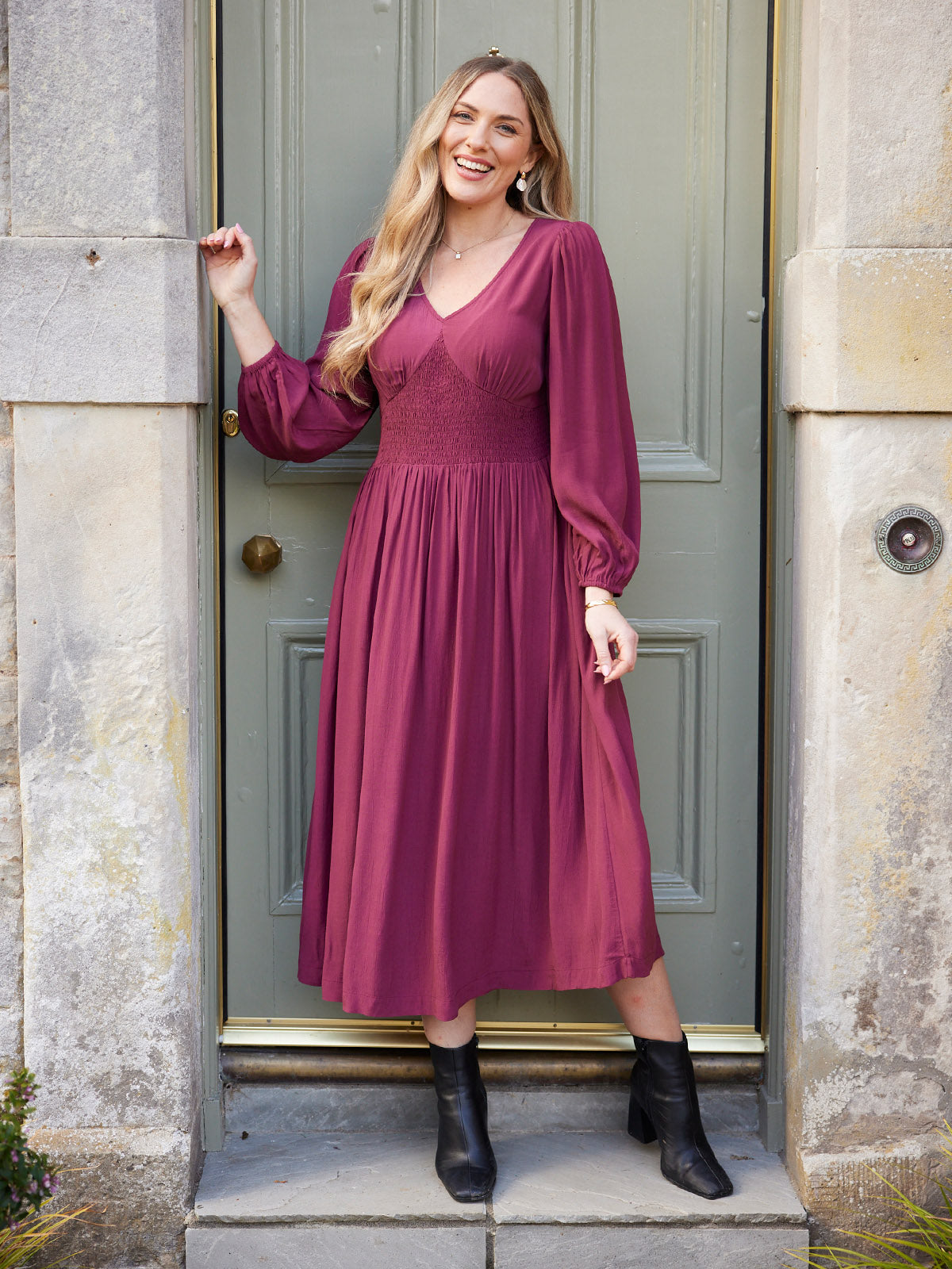 Maddie Dress Burgundy