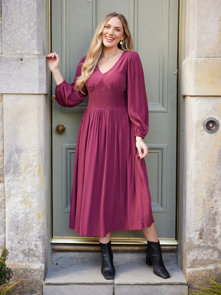 Maddie Dress - Burgundy