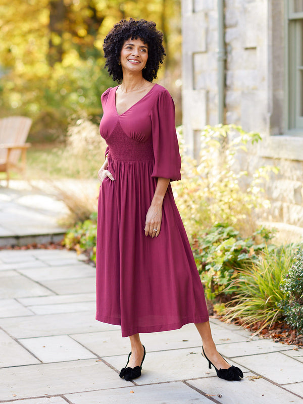Maddie Dress - Burgundy