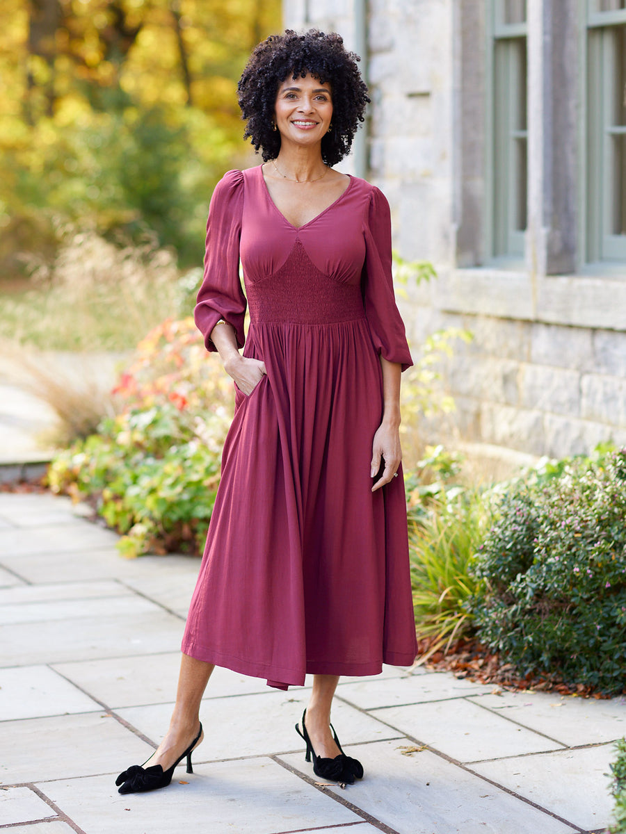 Maddie Dress - Burgundy