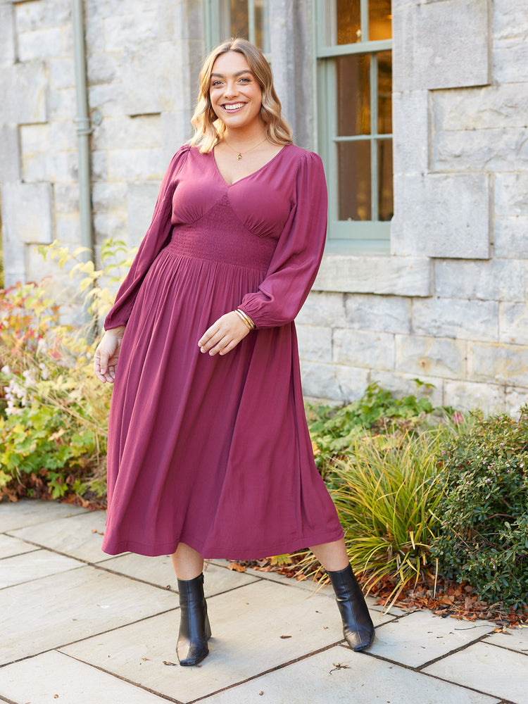 Maddie Dress - Burgundy