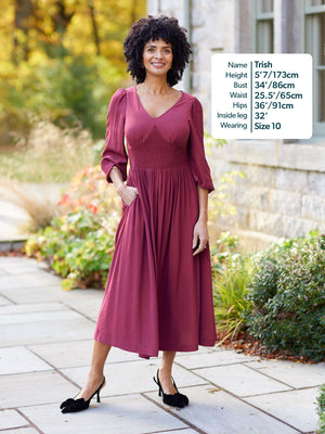 Maddie Dress - Burgundy