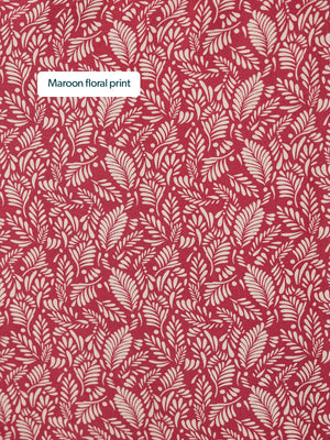 Maddie Short Sleeve Dress - Maroon Leaf Print