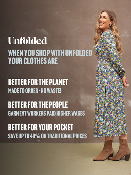 Maddie V-Neck Dress - Multi Coloured Floral