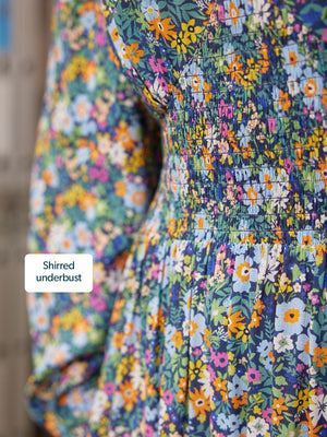 Maddie V-Neck Dress - Multi Coloured Floral