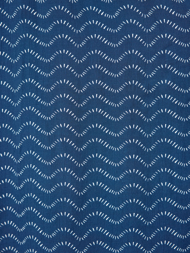 Maddie Wave Print Midi Dress