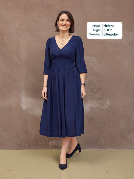 Maddie V-Neck Dress - Navy