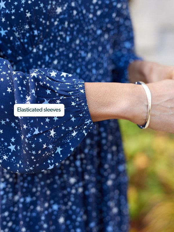 Maddie Dress - Navy Star Print