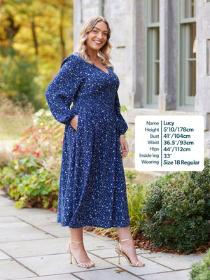 Maddie Dress - Navy Star Print