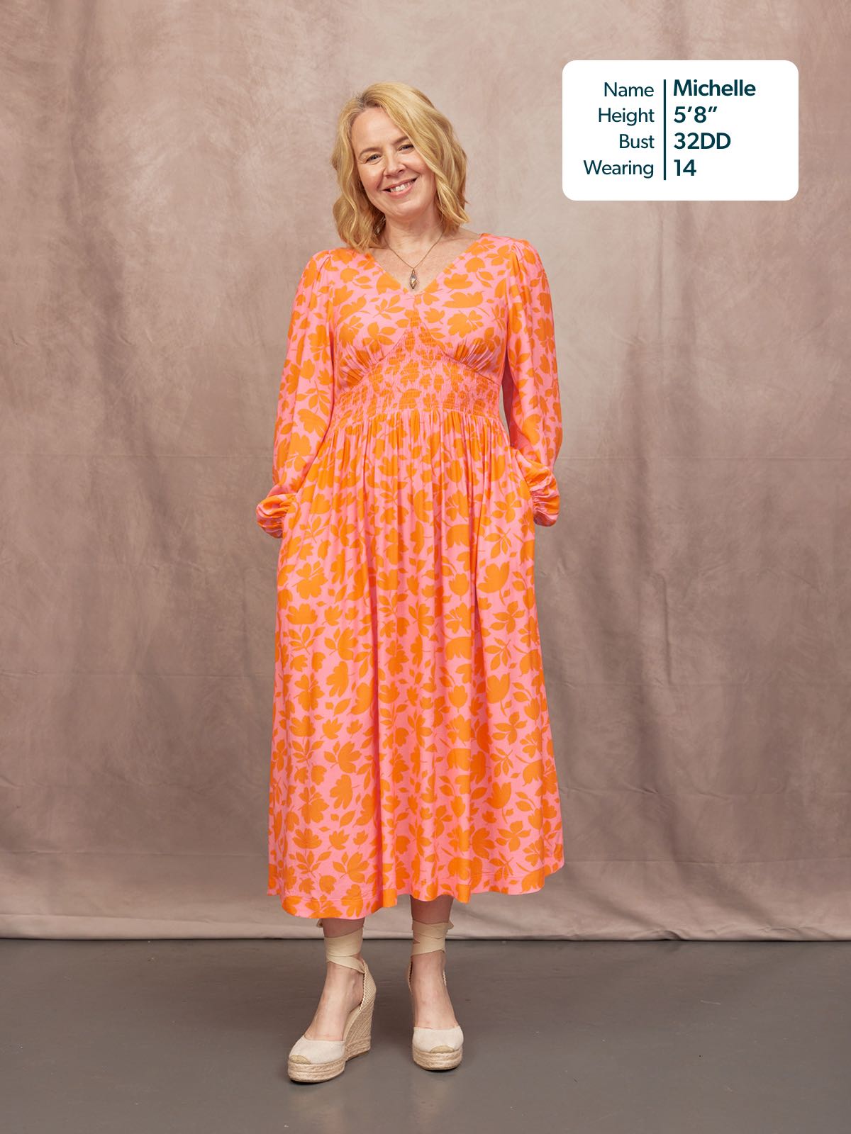 Maddie V-Neck Dress - Pink & Orange Floral Print – This is Unfolded