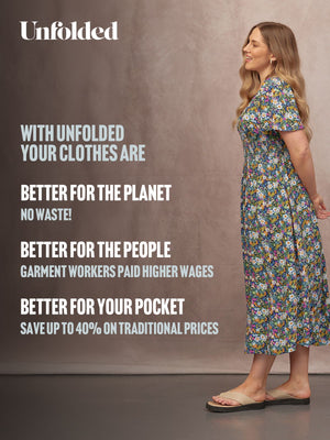 Maddie V-Neck Short Sleeve Dress - Multi-Coloured Floral Print