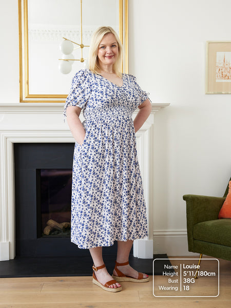Maddie White Ditsy Print Midi Dress