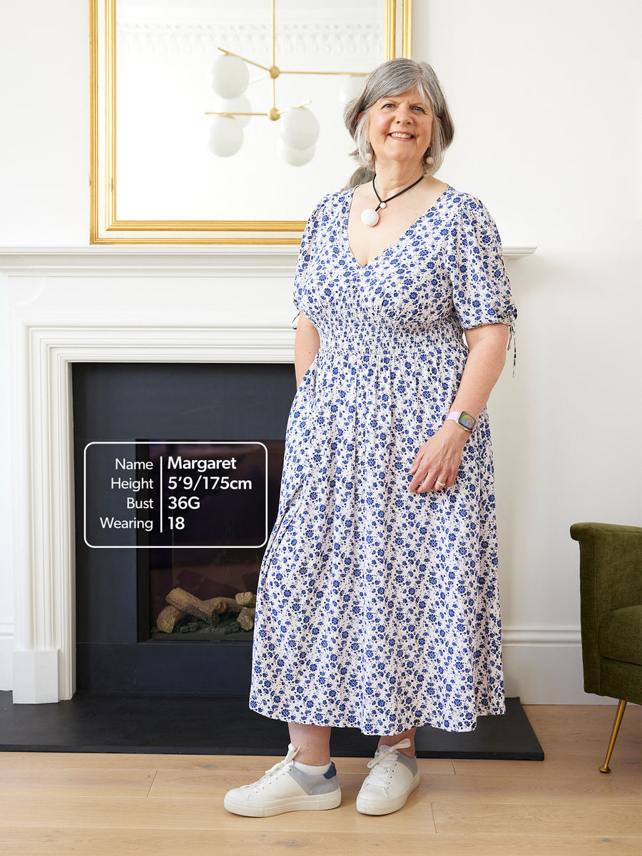 Maddie White Ditsy Print Midi Dress