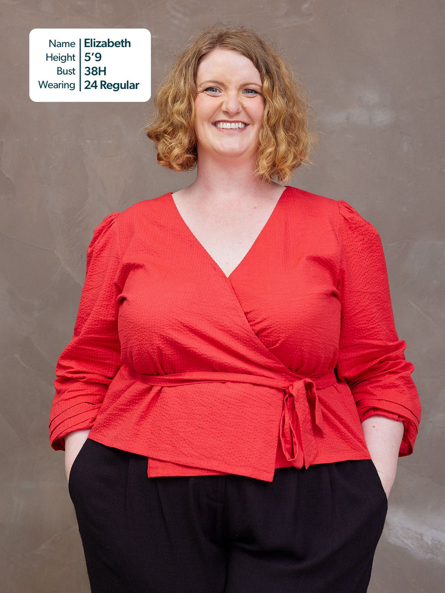 Madlein Red Seersucker Top