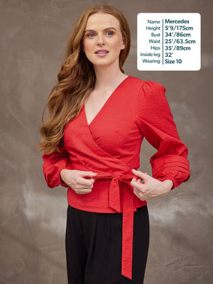 Madlein Red Seersucker Top