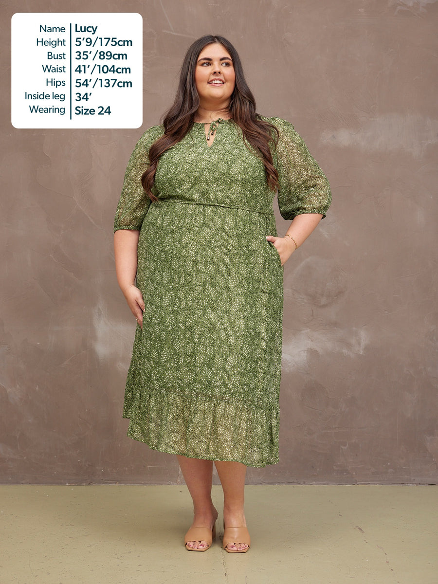 Maeve Dress - Gold Lurex & Green