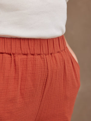 Maisie - Cotton Crinkle Culottes - Rust