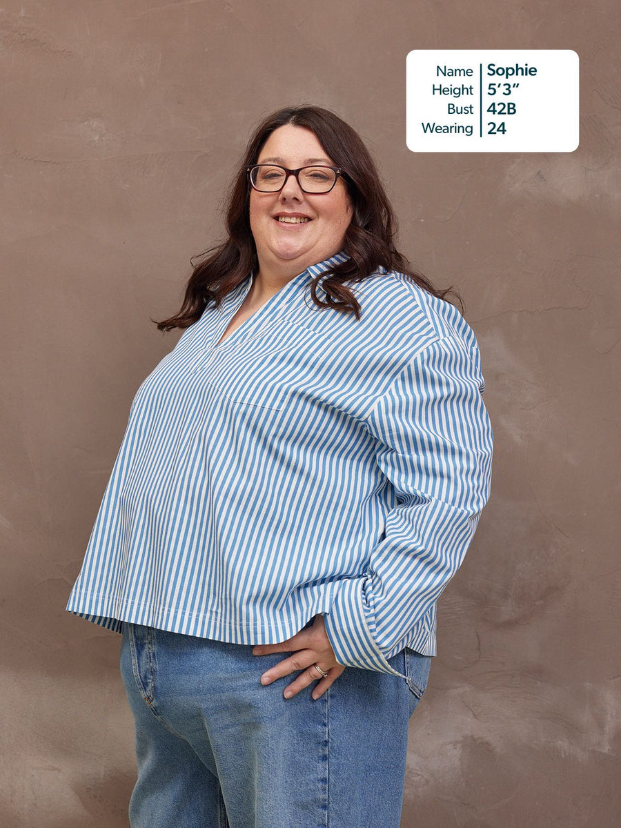 Maria Stripe Shirt - Blue and White