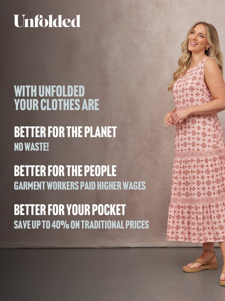 NAME Sleeveless Tiered Dress - Pink & Rust Print