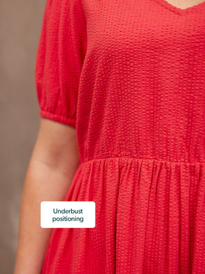 Marilyn Seersucker Dress - Red