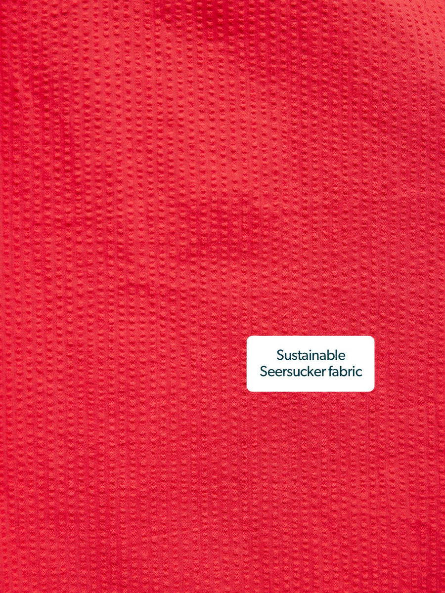 Marilyn Seersucker Dress - Red