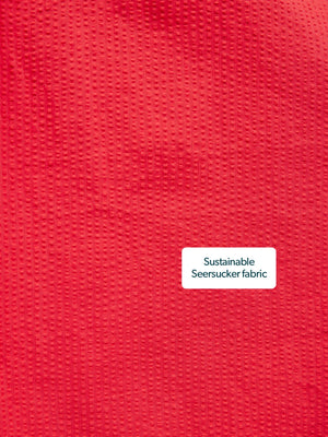 Marilyn Seersucker Dress - Red