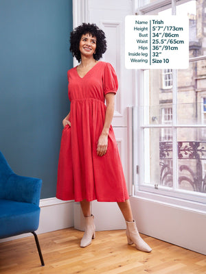 Marilyn Seersucker Dress - Red