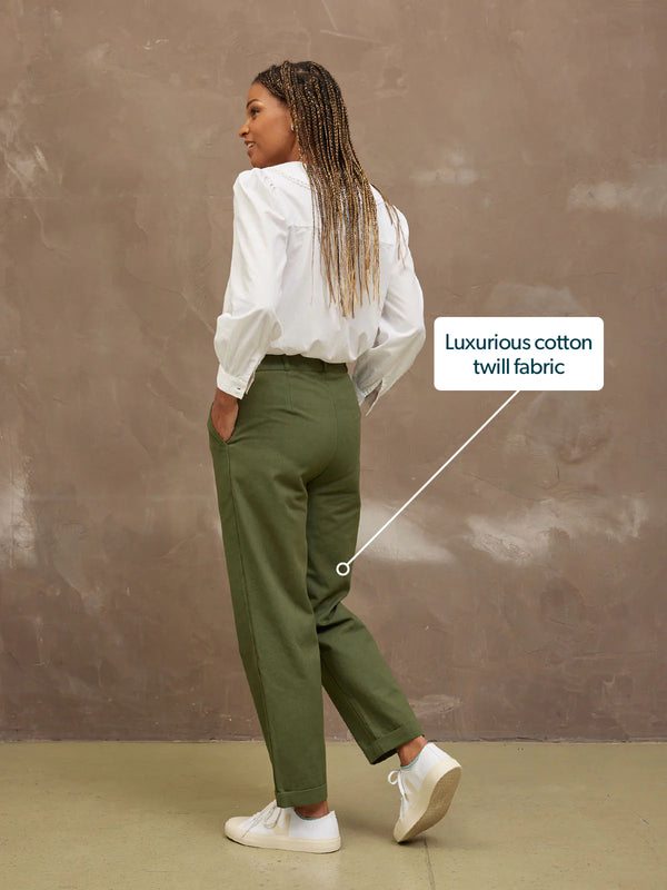 Maya - Straight Trouser - Khaki