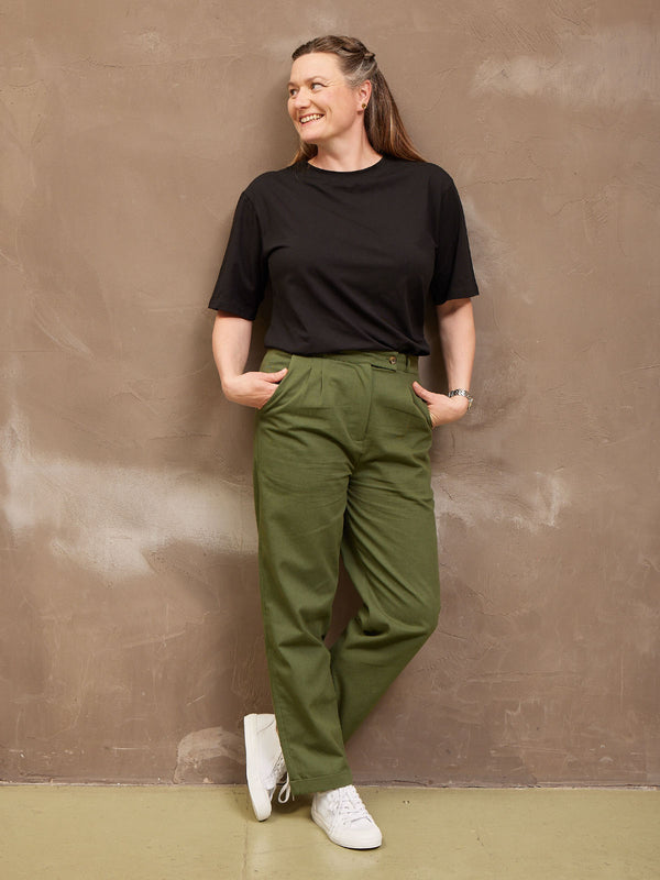 Maya - Straight Trouser - Khaki