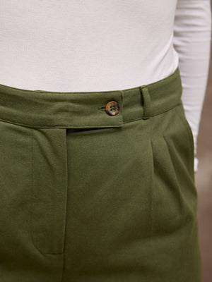 Maya - Straight Trouser - Khaki