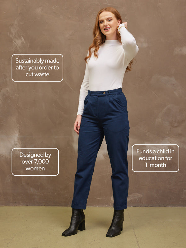 Maya - Straight Trouser - Navy