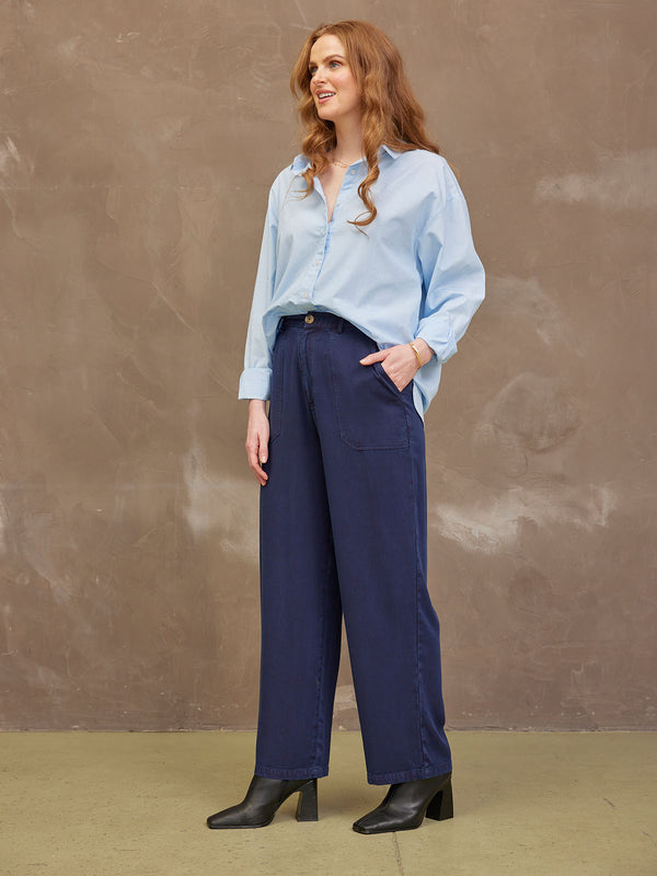 Meg Tencel Navy Trouser